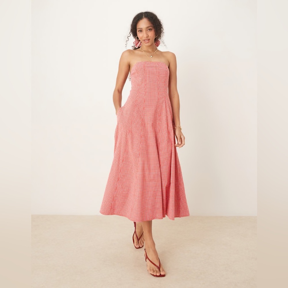 A&F Mila Strapless Midi Dress - Picture 5 of 5